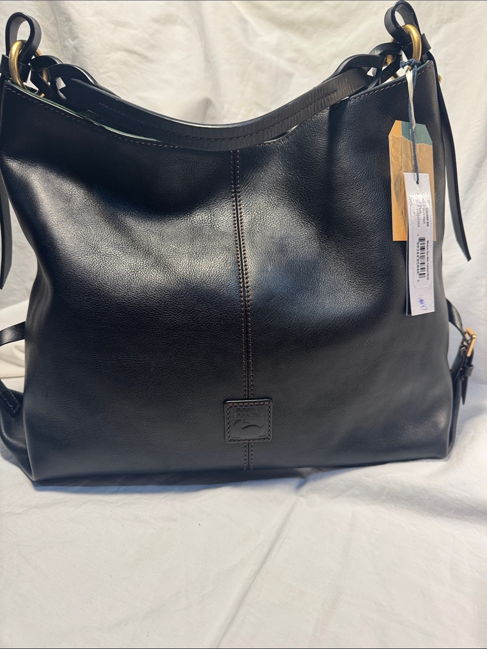 Dooney & Bourke Black Leather medium sack with twisted strap Shoulder Hobo